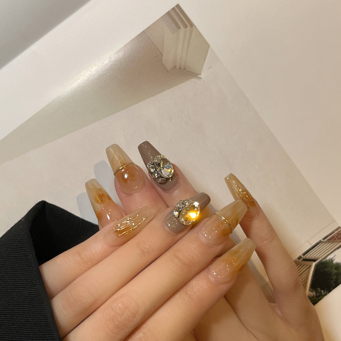 Caramelized Maple Press On Nails | Ondulee Nails