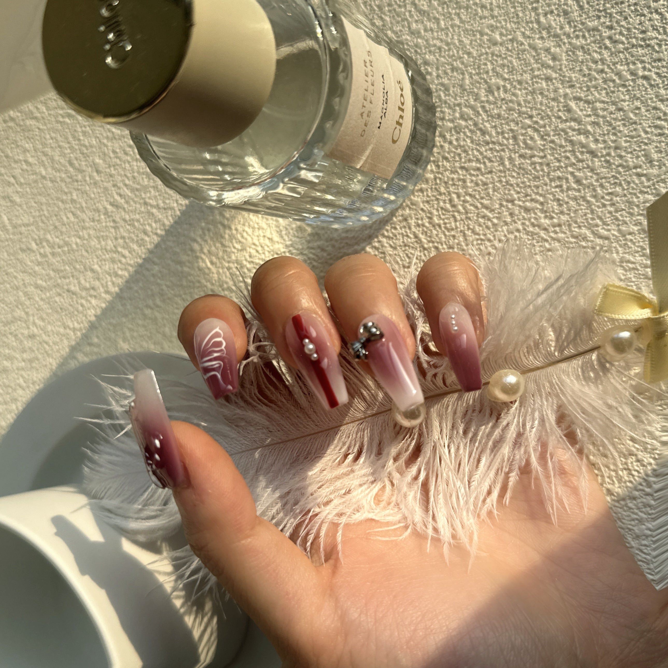 Violet Flutter Press On Nails | Ondulee Nails