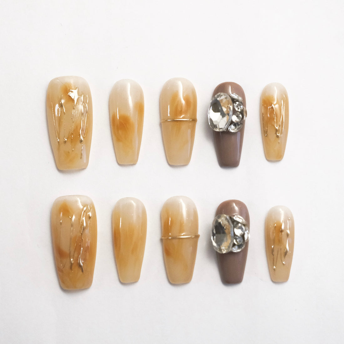 Caramelized Maple Press On Nails | Ondulee Nails